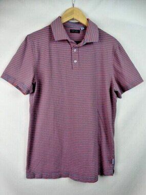 Made Cam Newton Men's Polo Golf Shirt Large Orange Blue Stripe Short Sleeve Top